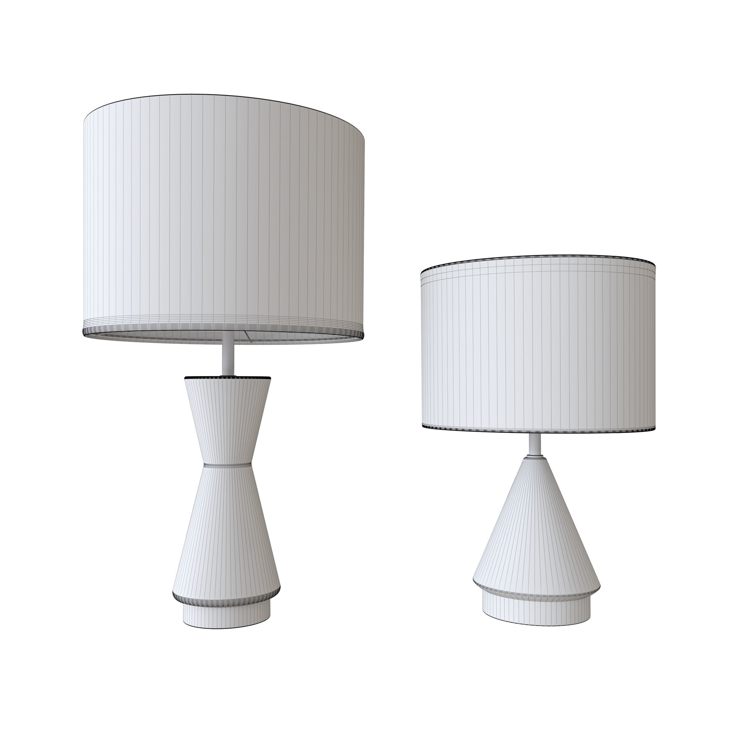 West Elm Metalized Glass Table Lamp Grey 3D model_1