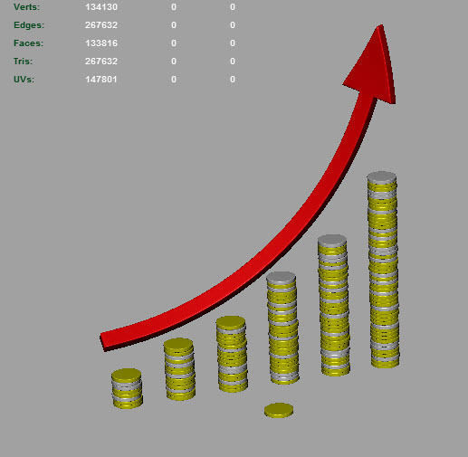 Coins chart 3D model_7