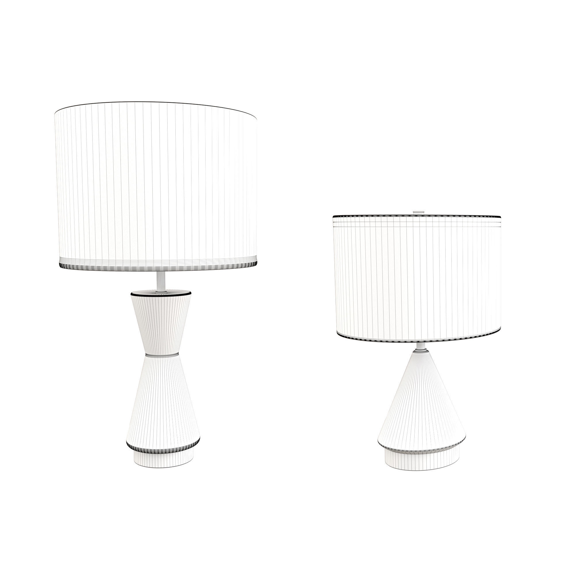 West Elm Metalized Glass Table Lamp Pearl White 3D model_1