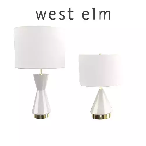 West Elm Metalized Glass Table Lamp Pearl White