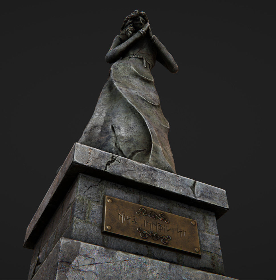 Lady Statue - PBR Low-poly 3D model_1
