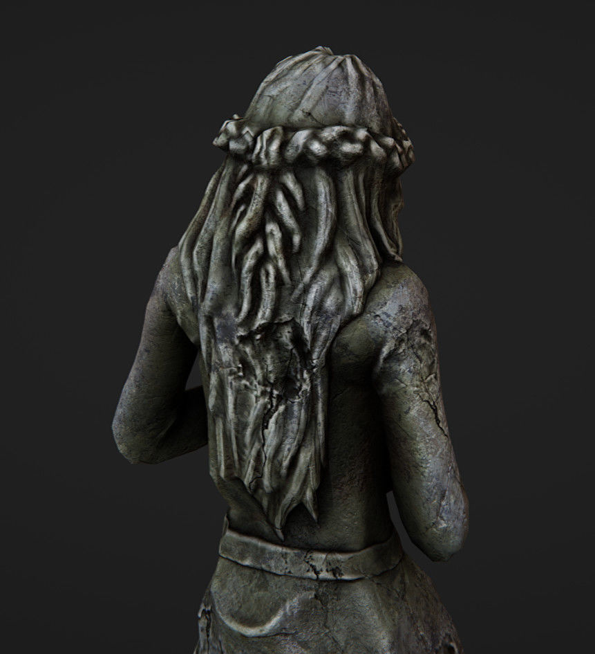 Lady Statue - PBR Low-poly 3D model_3