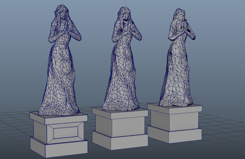 Lady Statue - PBR Low-poly 3D model_4