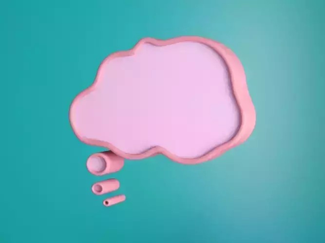 Speech Bubble Think Cloud 3D model