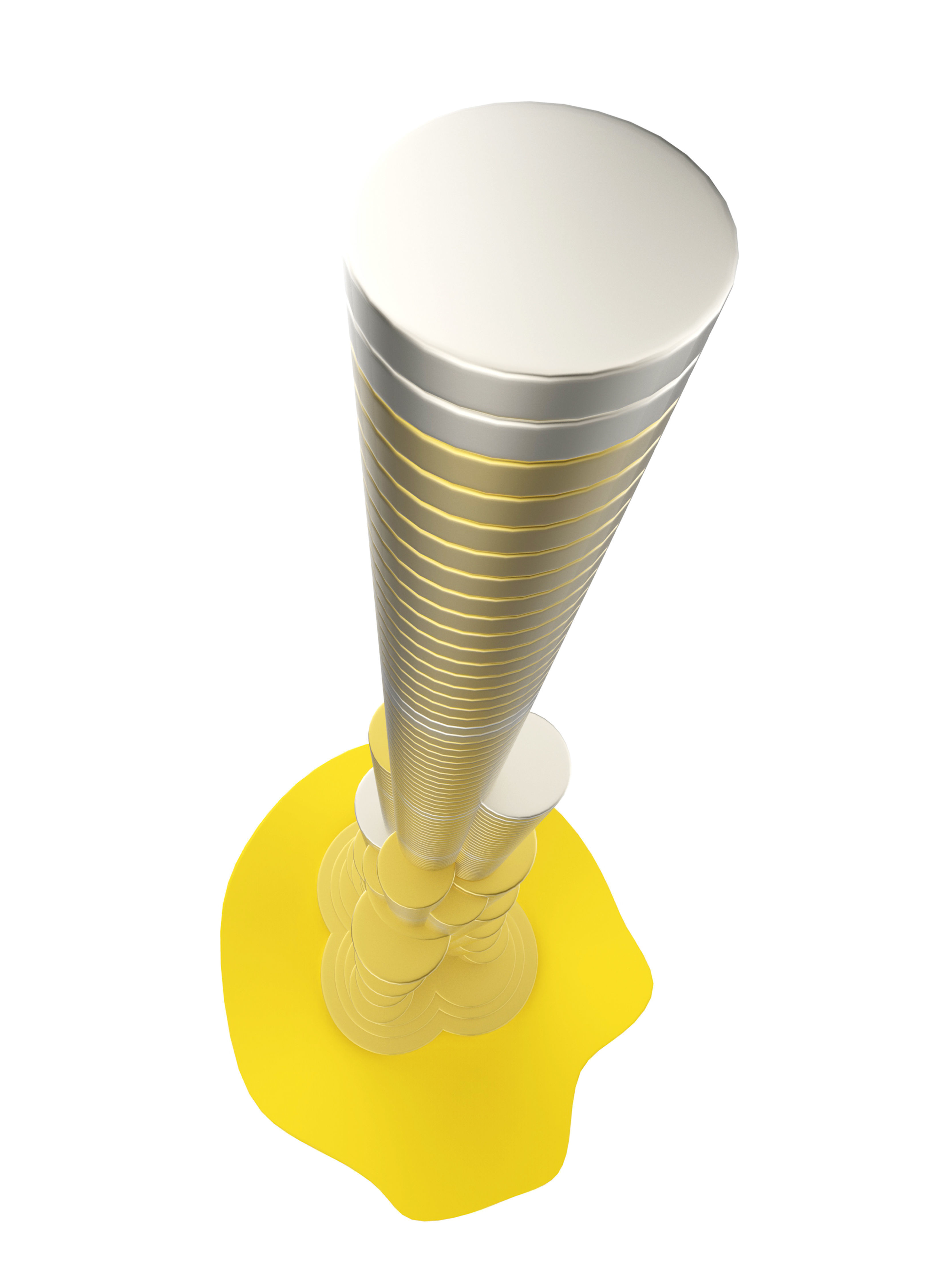 Burj Khalifa building consisting from golden coins 3D model_4