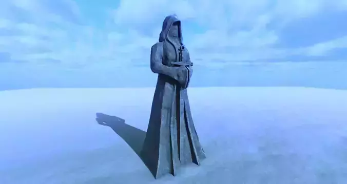 Hooded Statue Low-poly 3D model