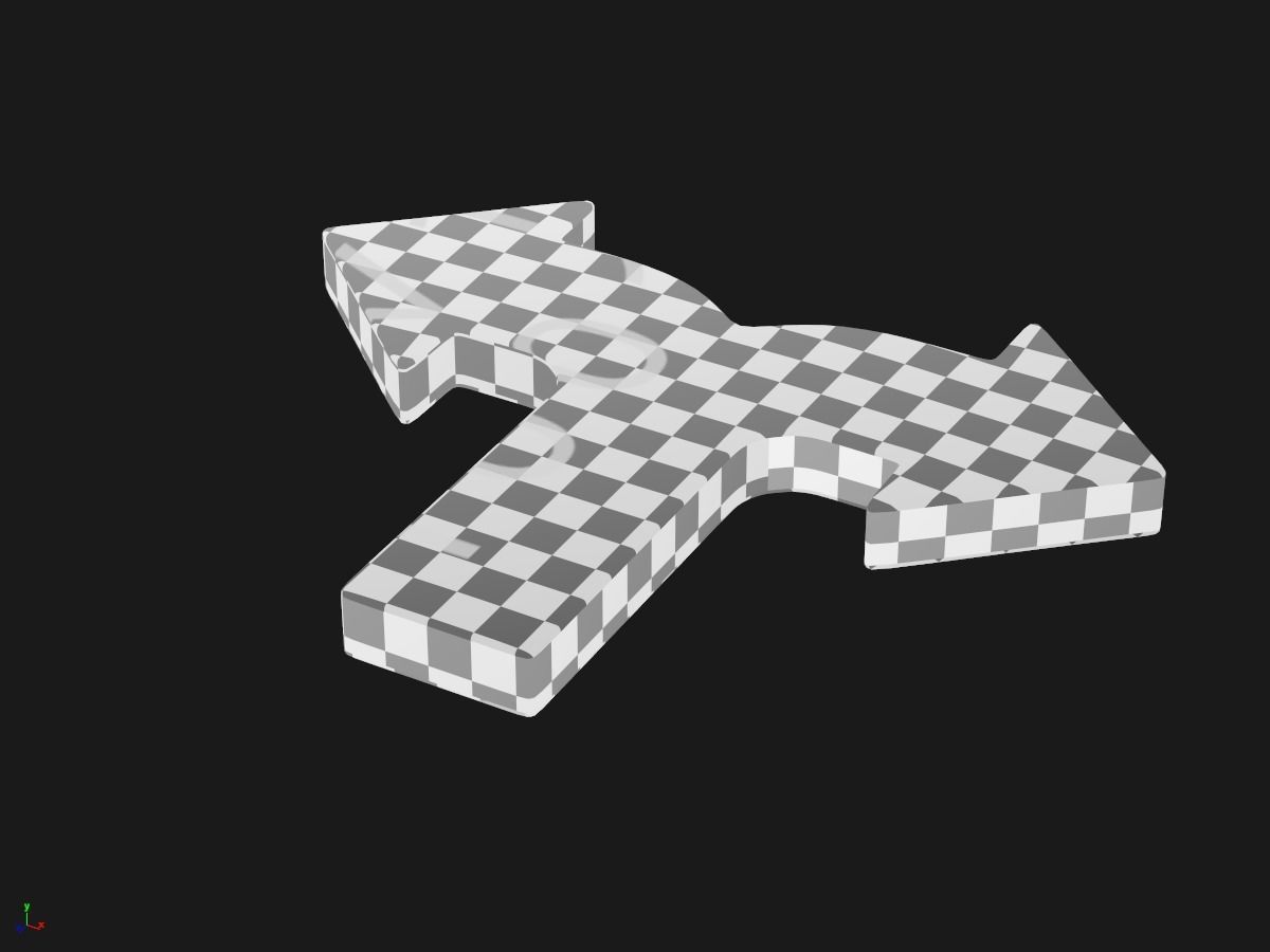 Arrow Bold Split 3D model_3