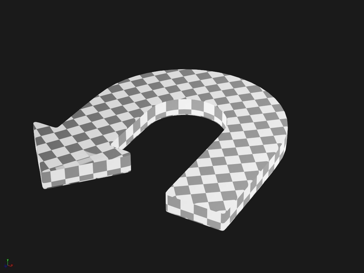 Arrow Bold Turn 3D model_3