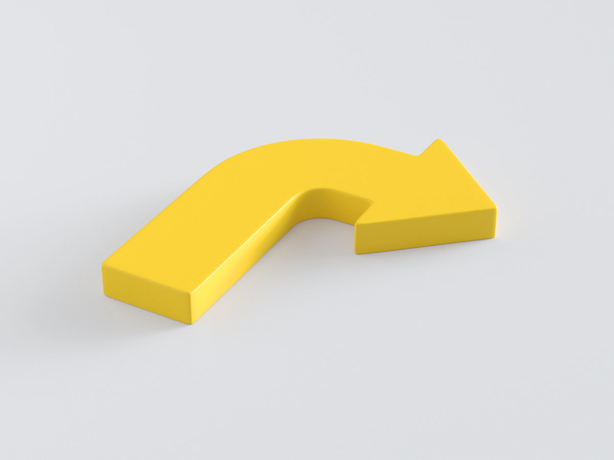 Arrow Bold Right 3D model_1