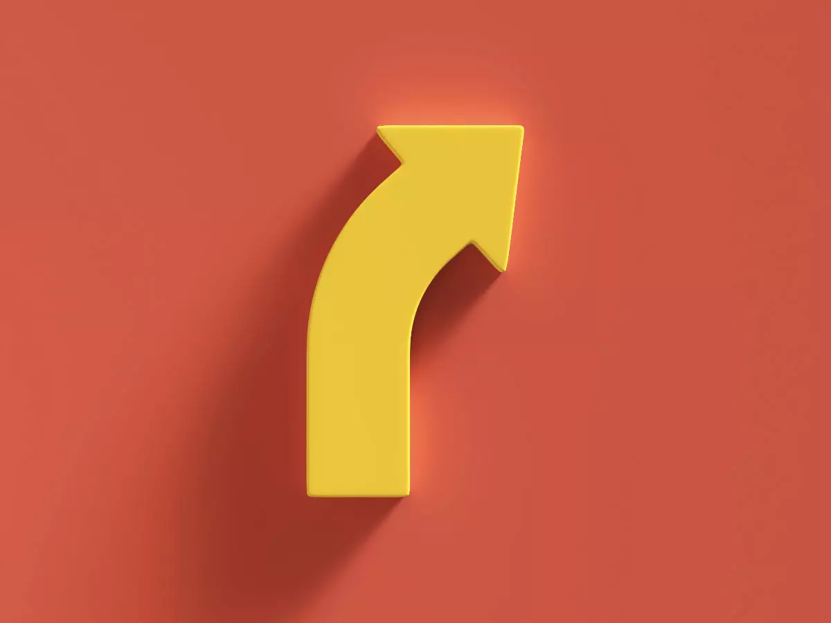 Arrow Bold Curve Right 3D model_0