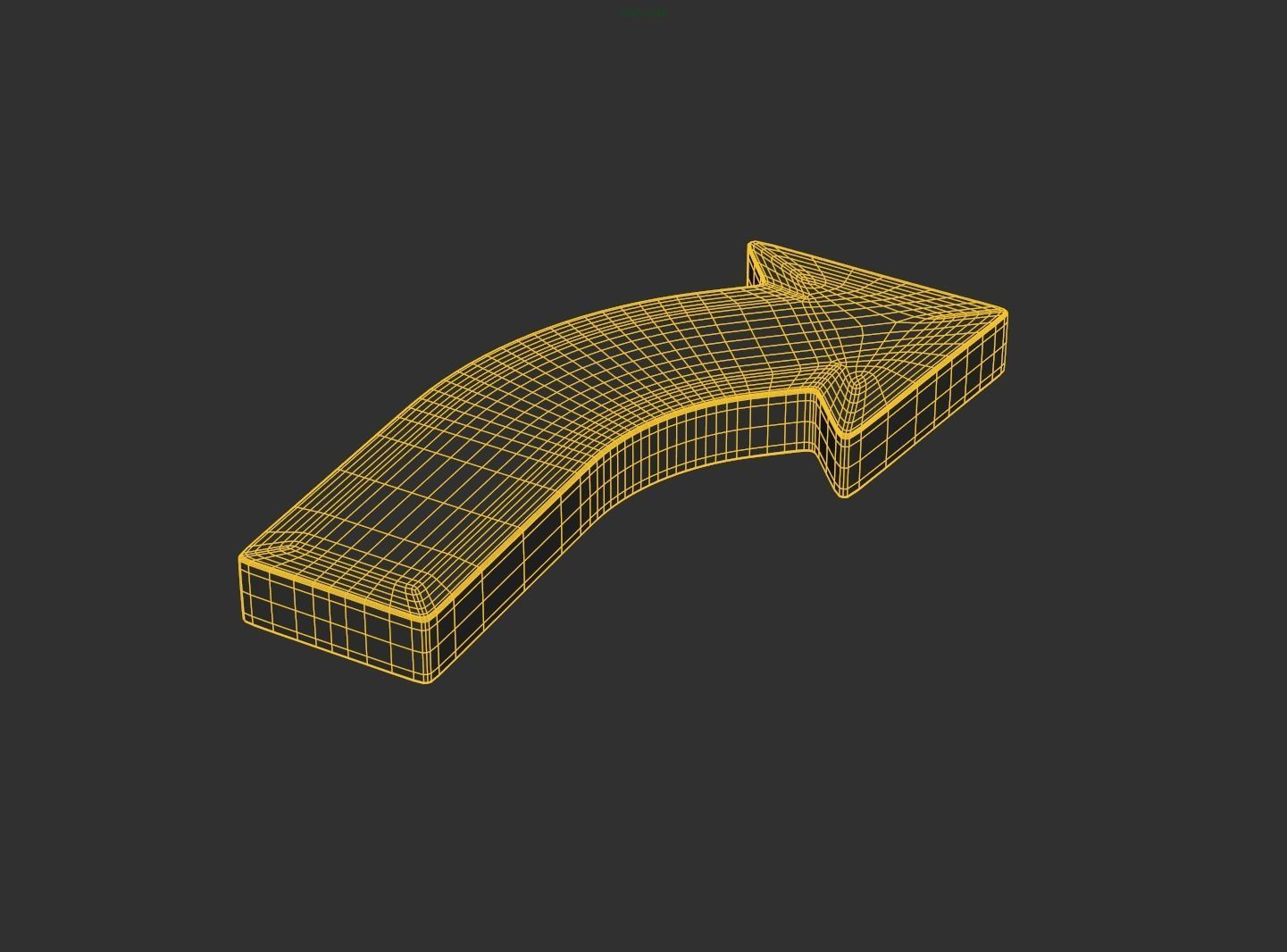Arrow Bold Curve Right 3D model_2