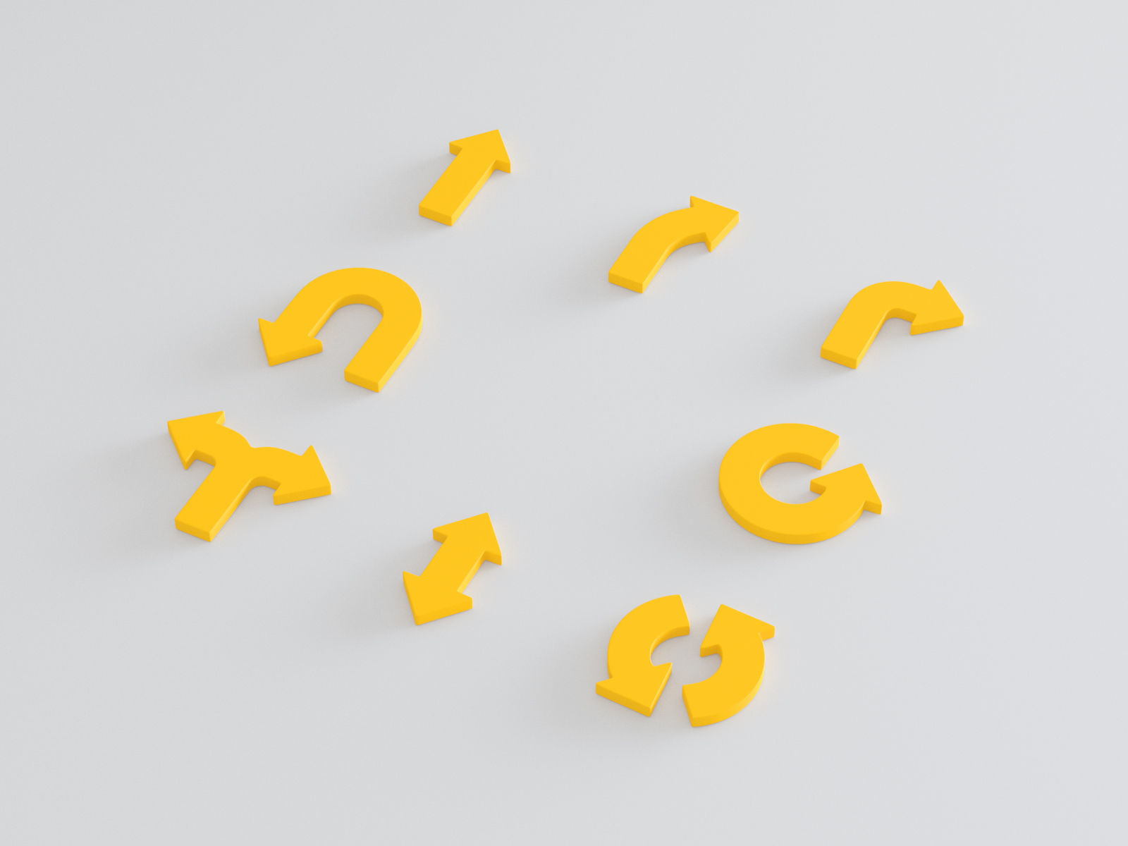 Arrow Bold Back and Forth 3D model_6