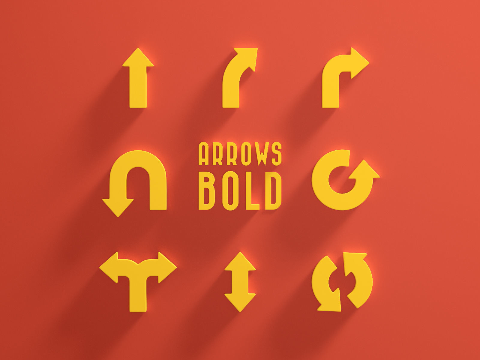 Arrow Bold Back and Forth 3D model_5