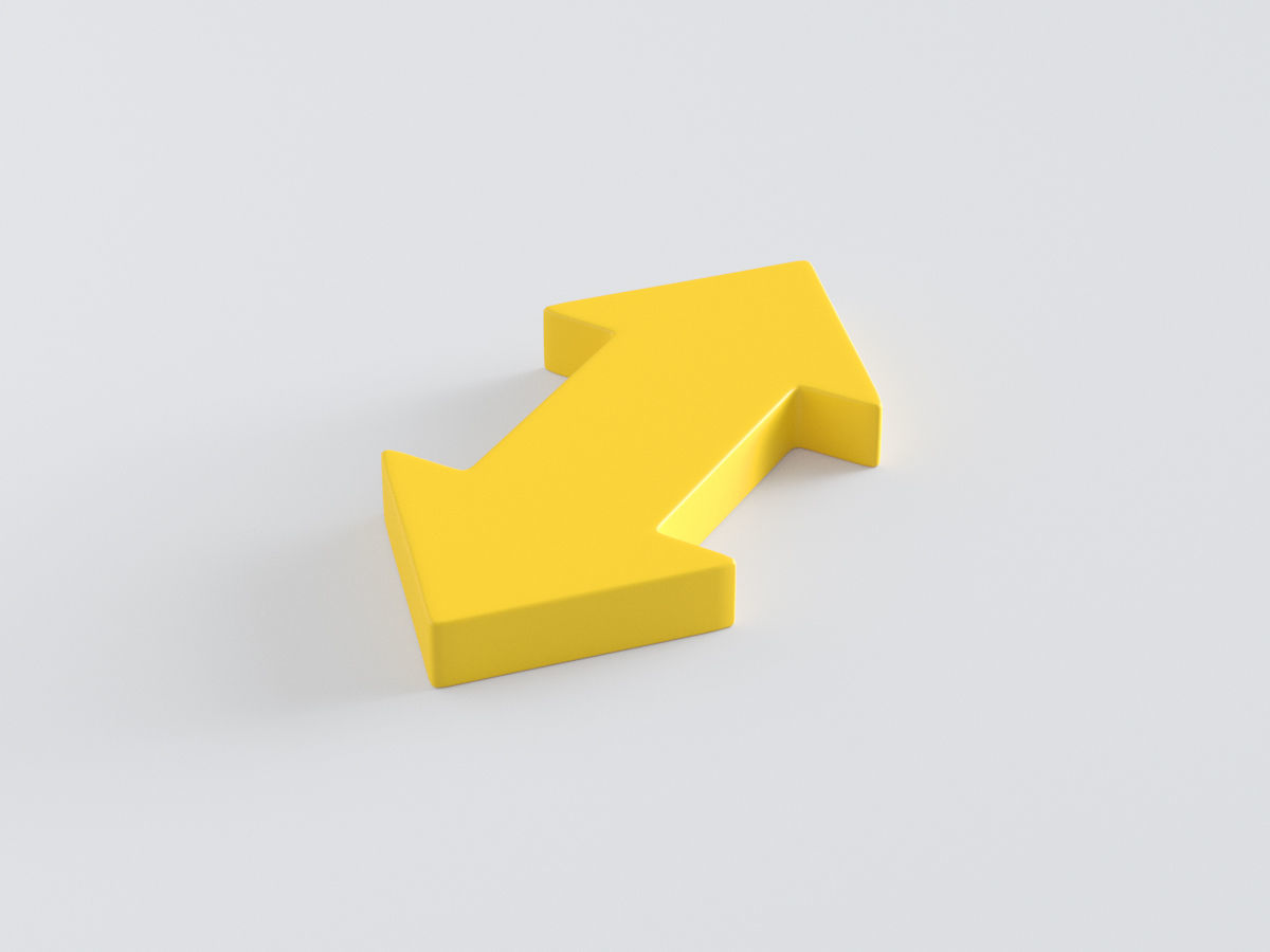 Arrow Bold Back and Forth 3D model_1