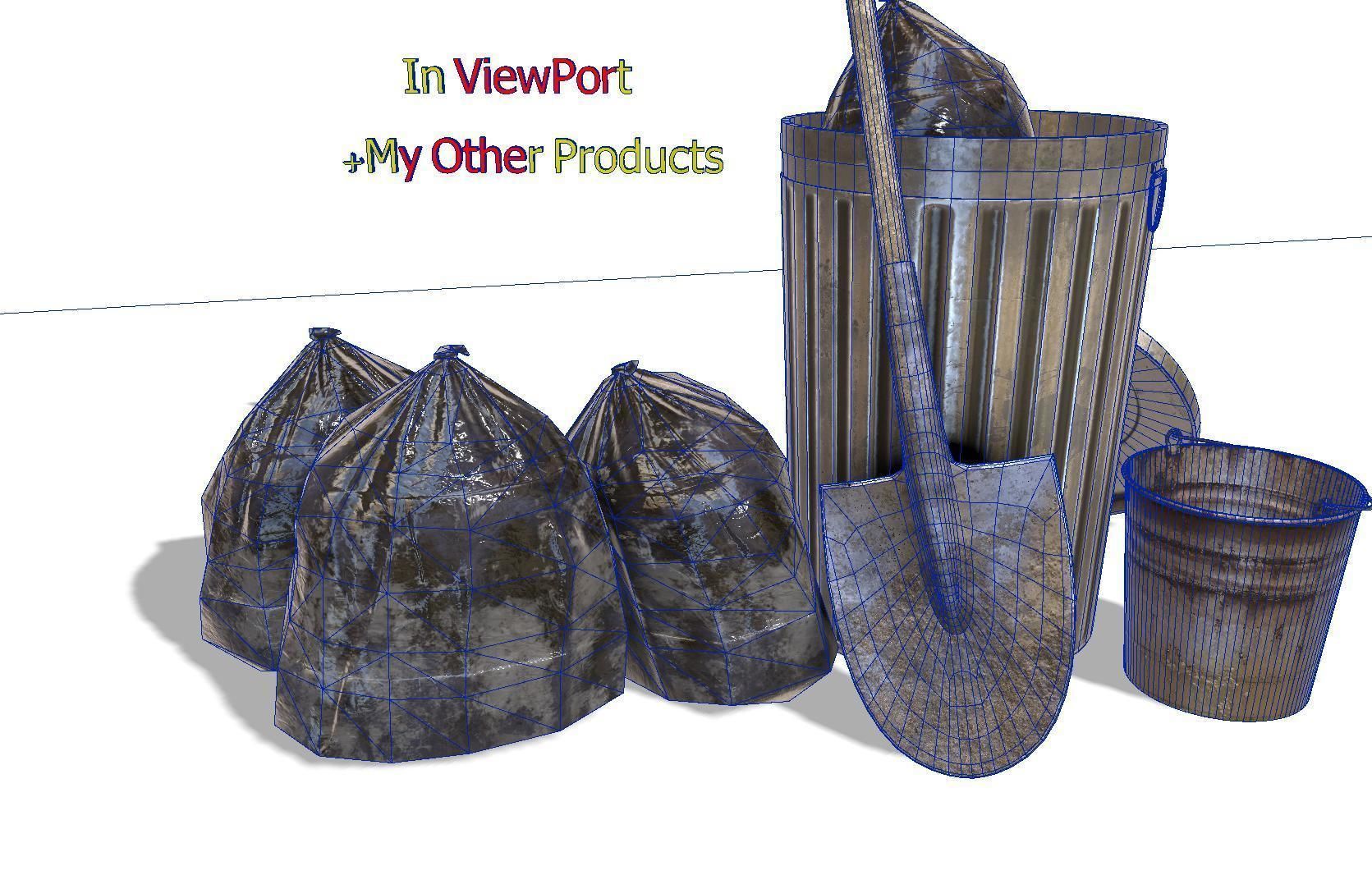 garbage bag - PBR - Game Ready Low-poly 3D model_5