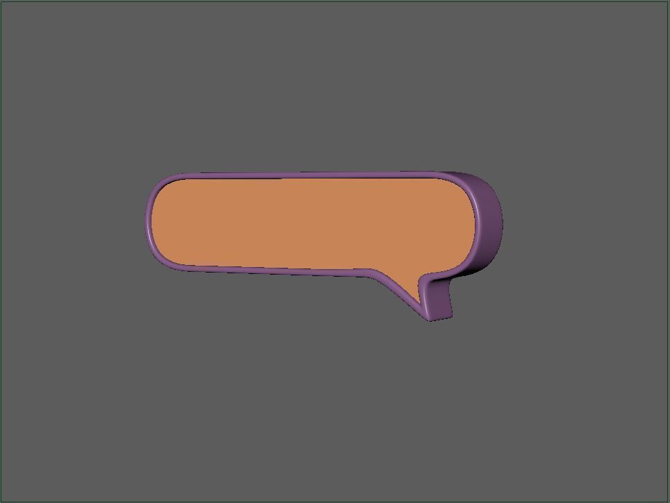 Speech Bubble long 3D model_1