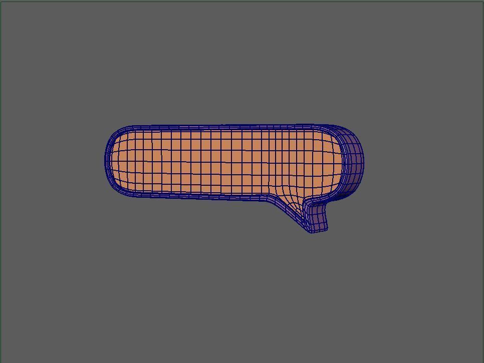 Speech Bubble long 3D model_2