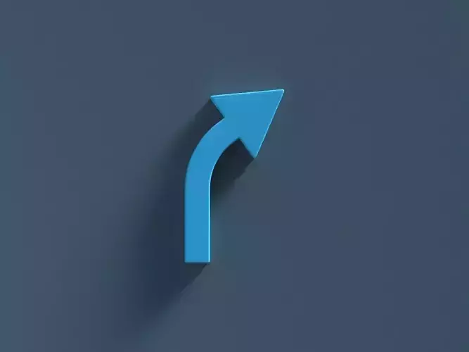 Arrow Standard Curve Right 3D model