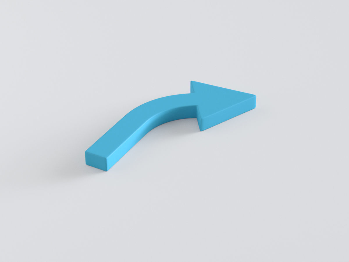 Arrow Standard Curve Right 3D model_1