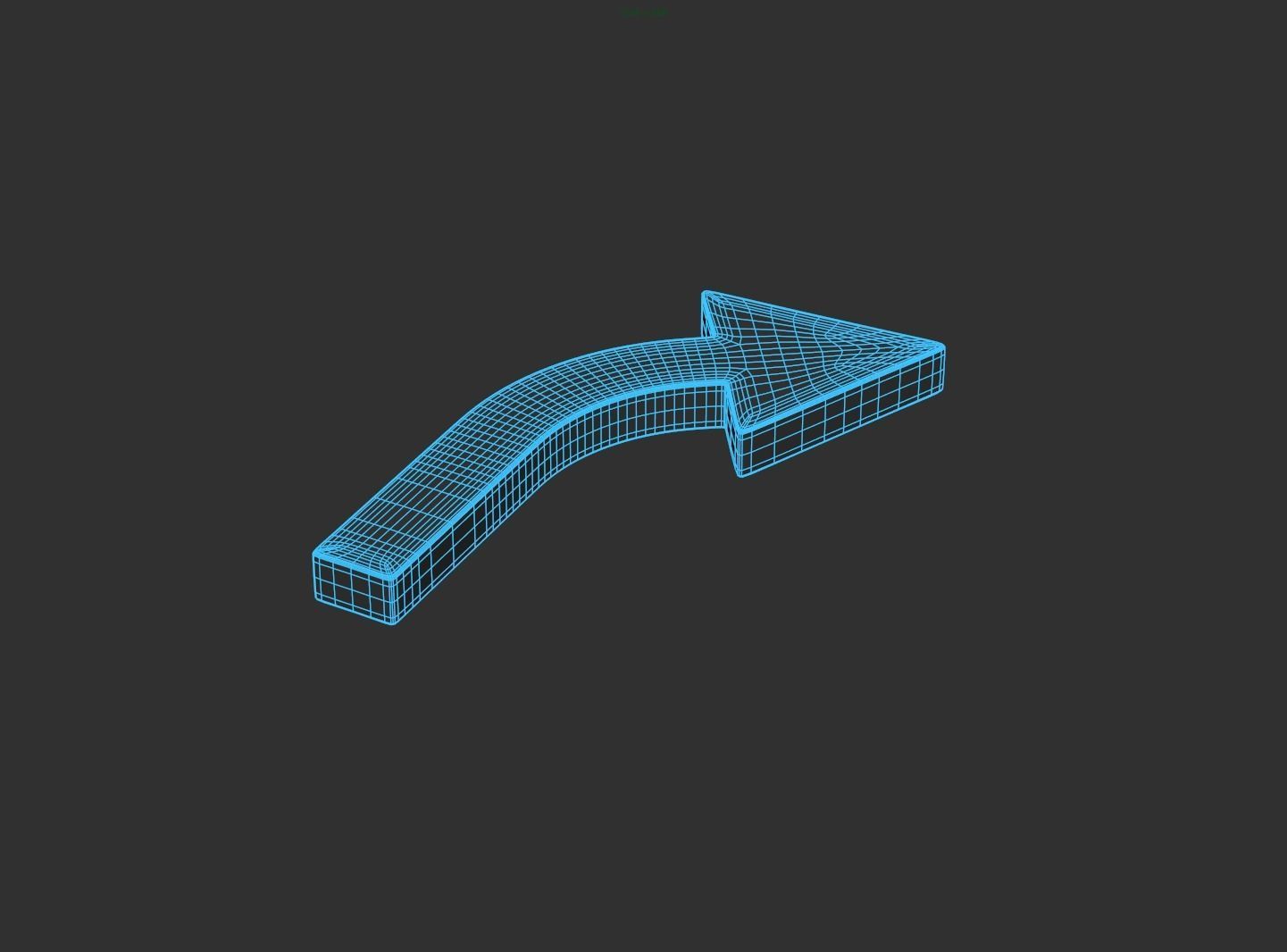 Arrow Standard Curve Right 3D model_2
