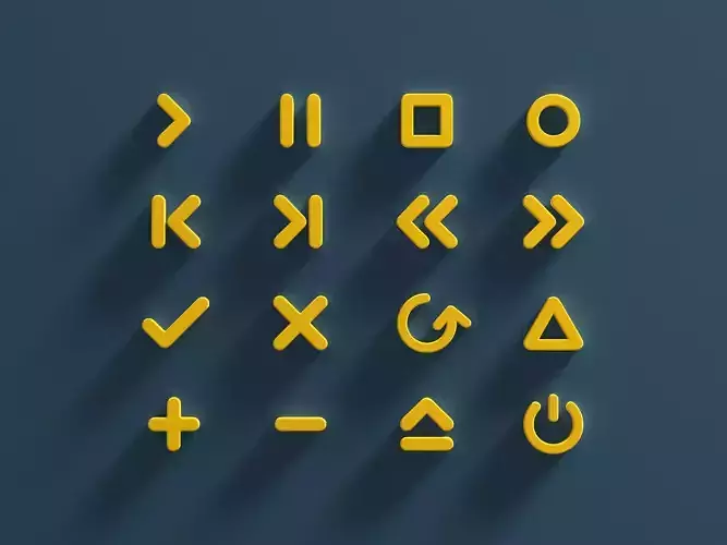 Icon Set Media Player  3D model