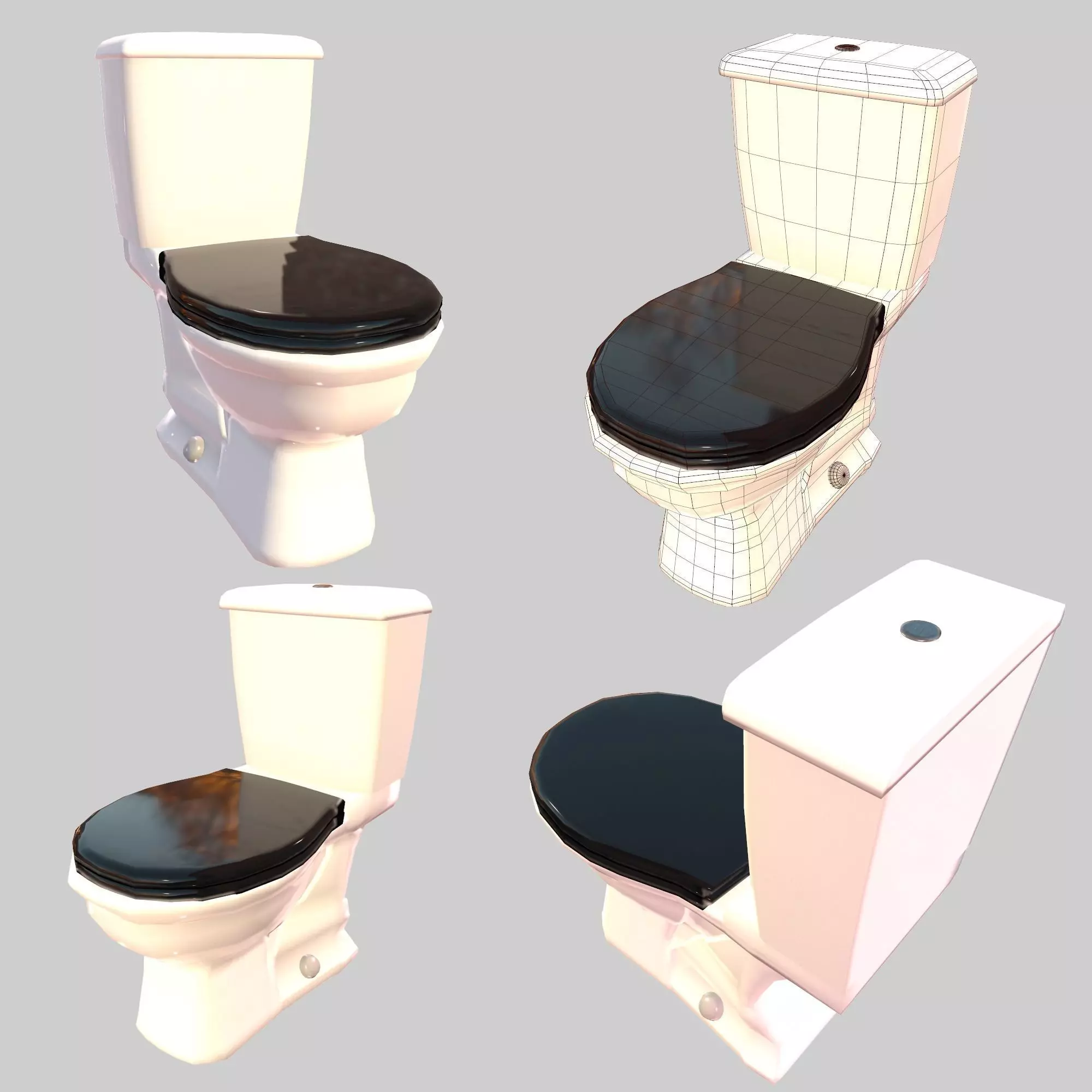 Closed Toilet Game Ready Low-poly 3D model_0