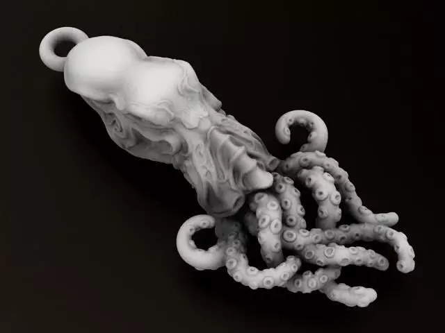 Octopus Pendant or Earring 3D print model