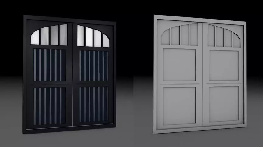 Garage doors Free low-poly 3D model