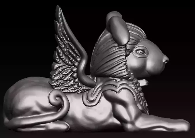 Rabbit Sphinx 3D print model