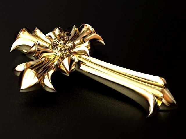 Lily Cross Sign Pendant 3D print model