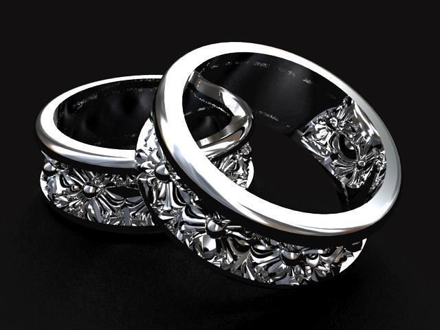 Lily Cross Sign Ring 3D print model_5