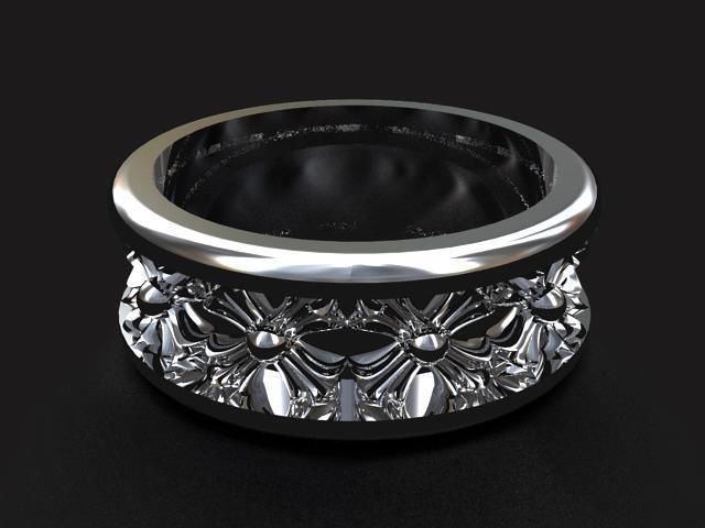 Lily Cross Sign Ring 3D print model_1