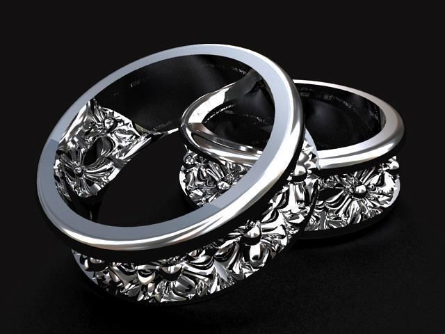 Lily Cross Sign Ring 3D print model_4