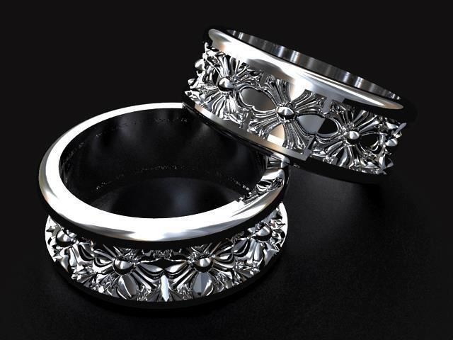 Lily Cross Sign Ring 3D print model_7