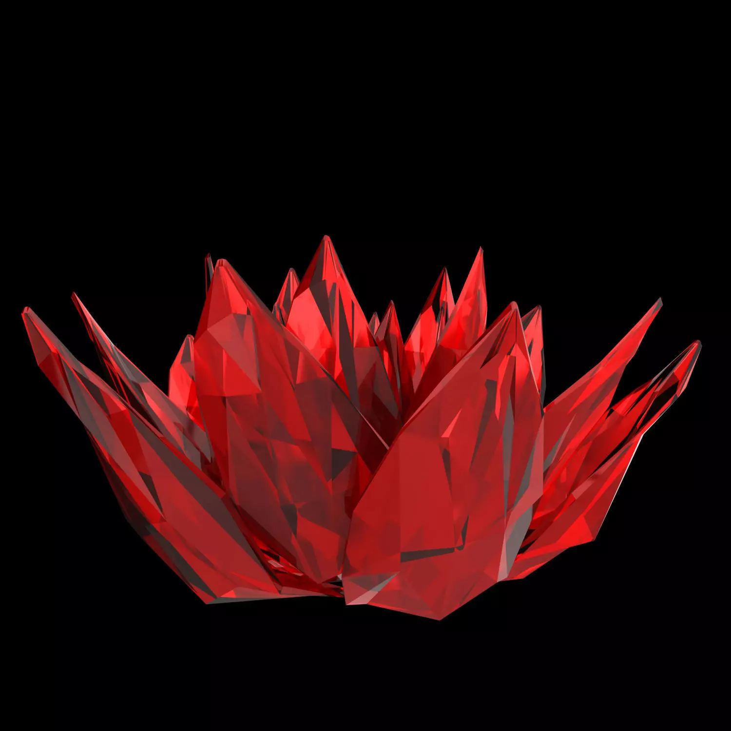 Abstract Lotus Crystal Low-poly 3D model_0