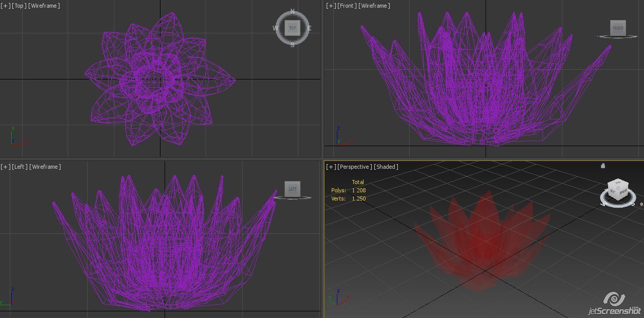 Abstract Lotus Crystal Low-poly 3D model_6