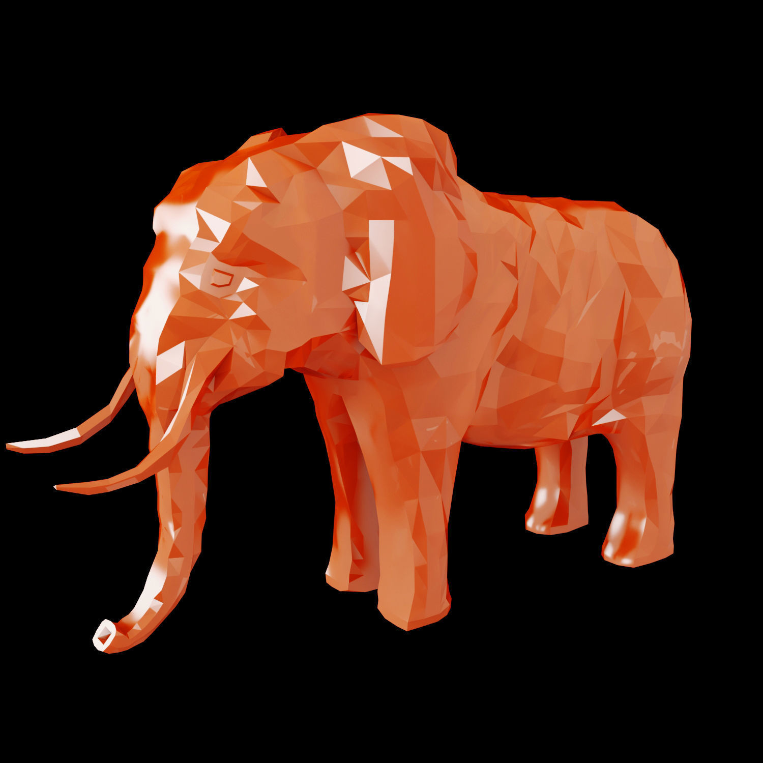 Abstract Poly-style Elephant Figure Low-poly 3D model_1