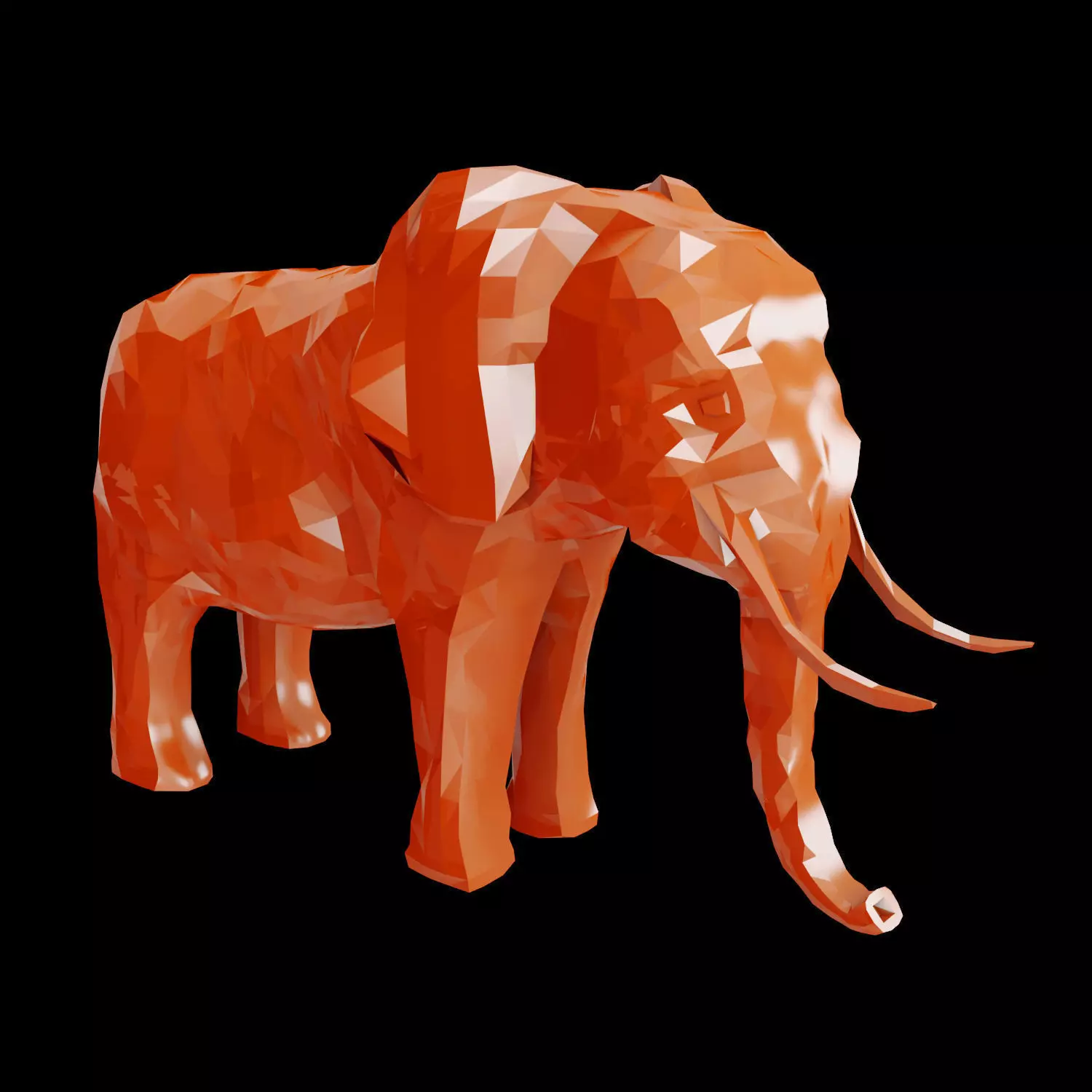 Abstract Poly-style Elephant Figure Low-poly 3D model_0
