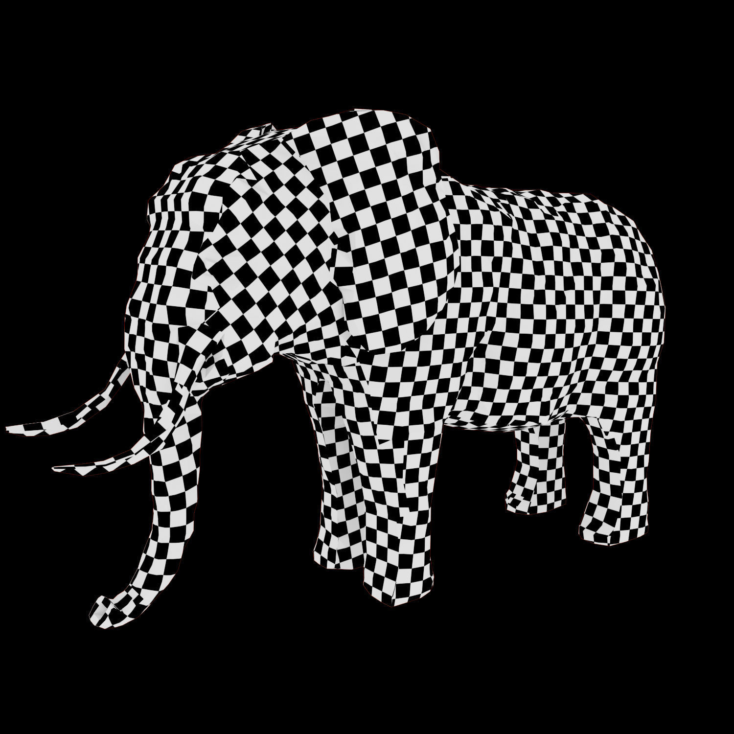 Abstract Poly-style Elephant Figure Low-poly 3D model_5