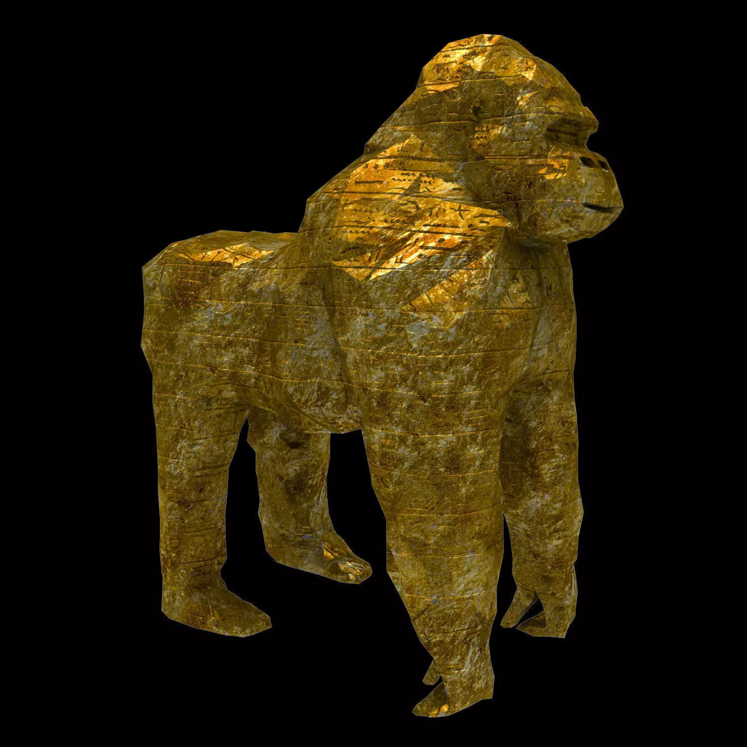 Abstract Poly-style Gorilla Figure Low-poly 3D model_0