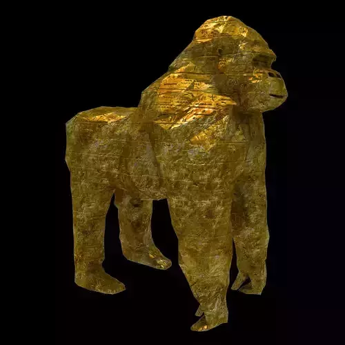 Abstract Poly-style Gorilla Figure Low-poly 3D model