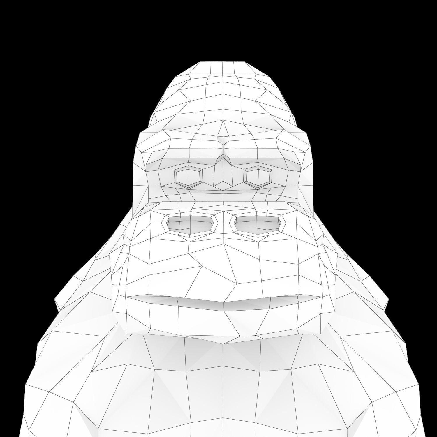 Abstract Poly-style Gorilla Figure Low-poly 3D model_3