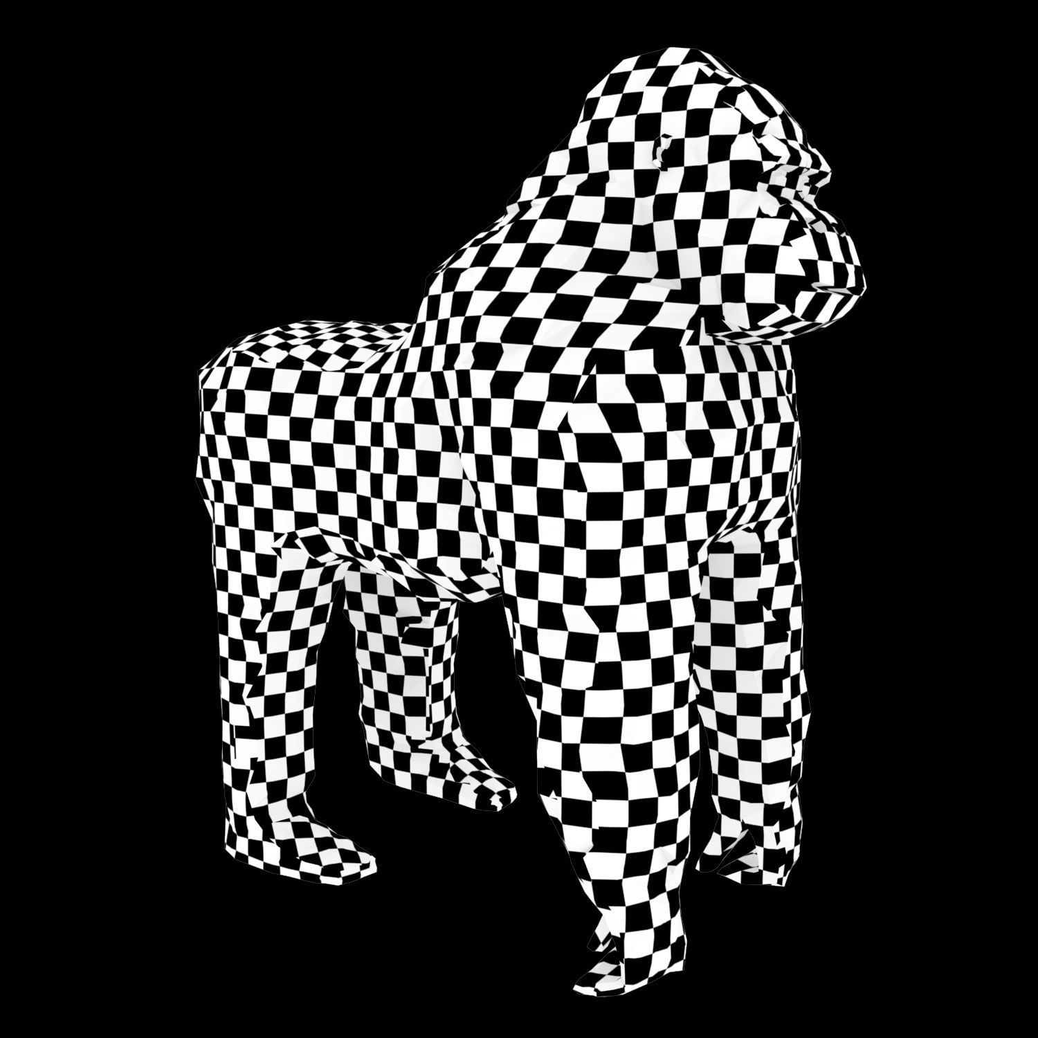 Abstract Poly-style Gorilla Figure Low-poly 3D model_4