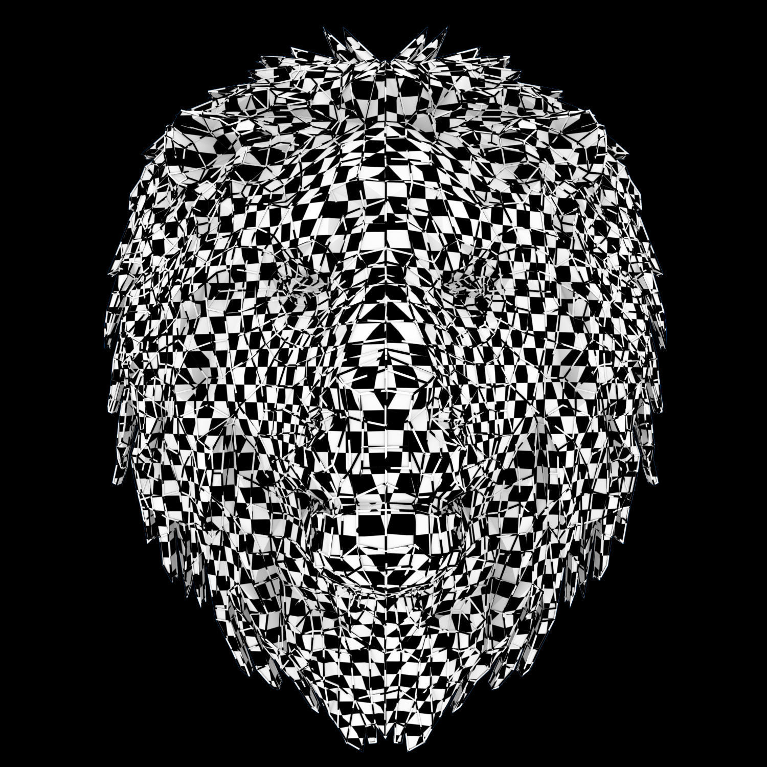 Abstract Poly-style Lion head Low-poly 3D model_5