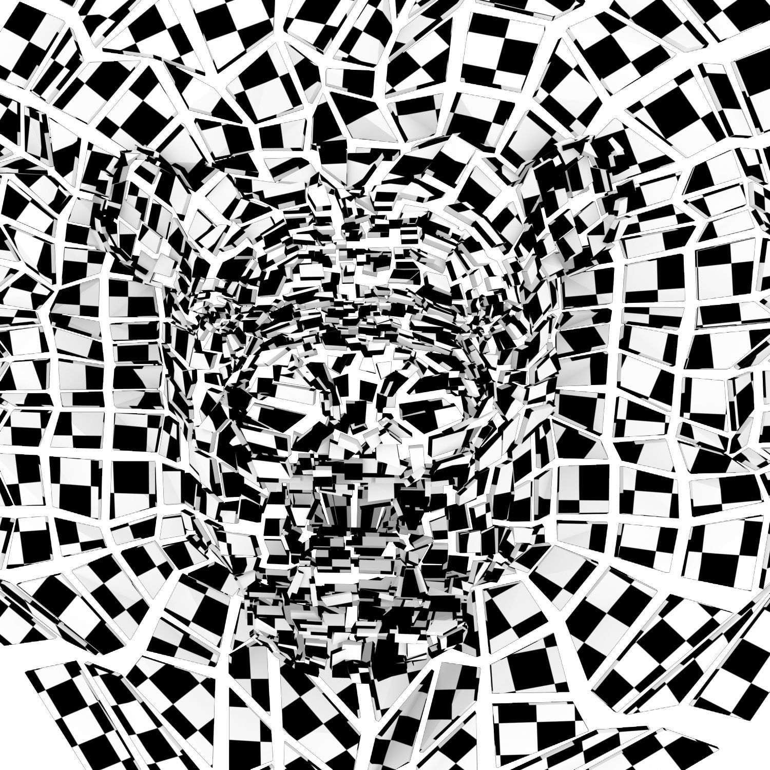 Abstract Beast Lion Colorful braked glass in peaces siluet Low-poly 3D model_5