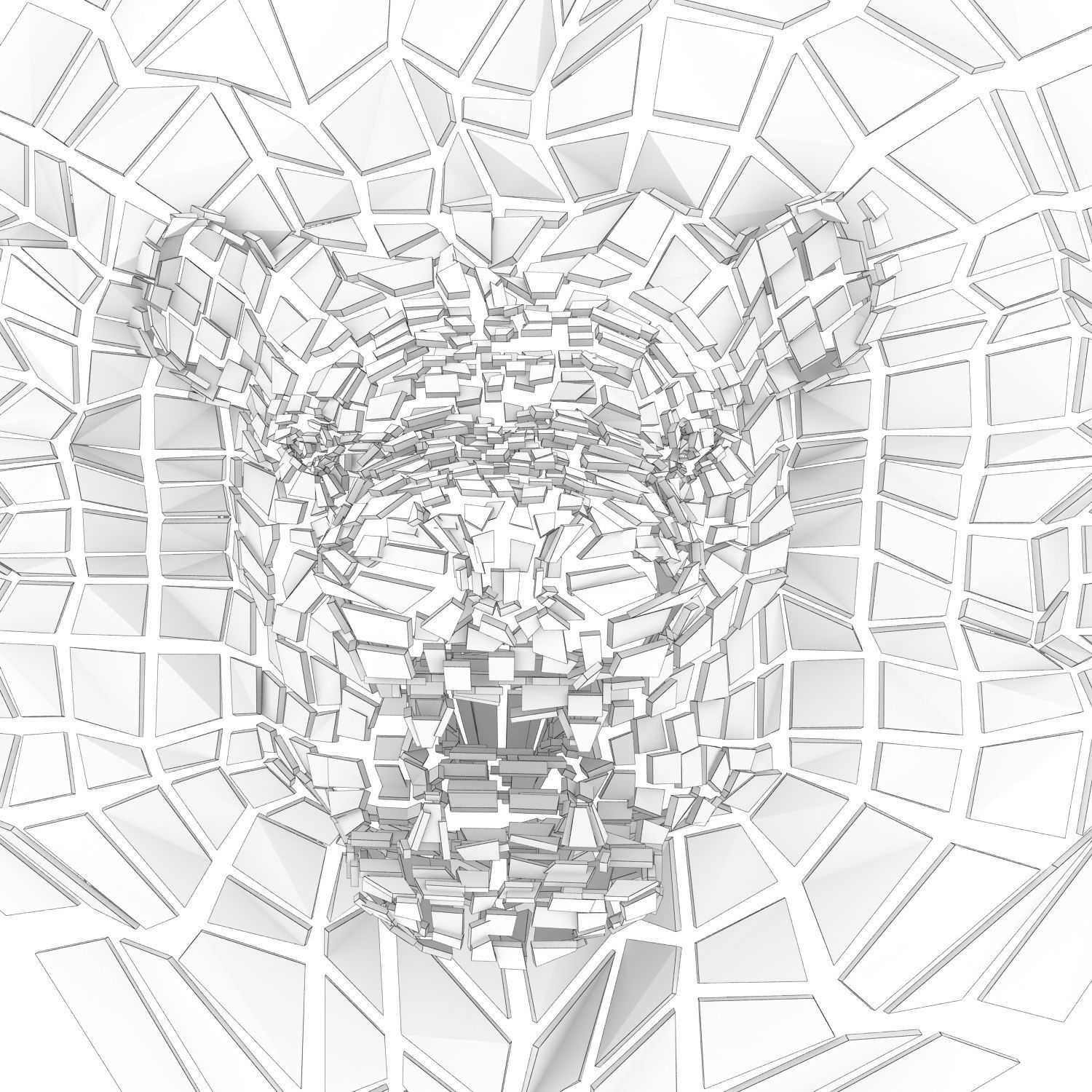 Abstract Beast Lion Colorful braked glass in peaces siluet Low-poly 3D model_3