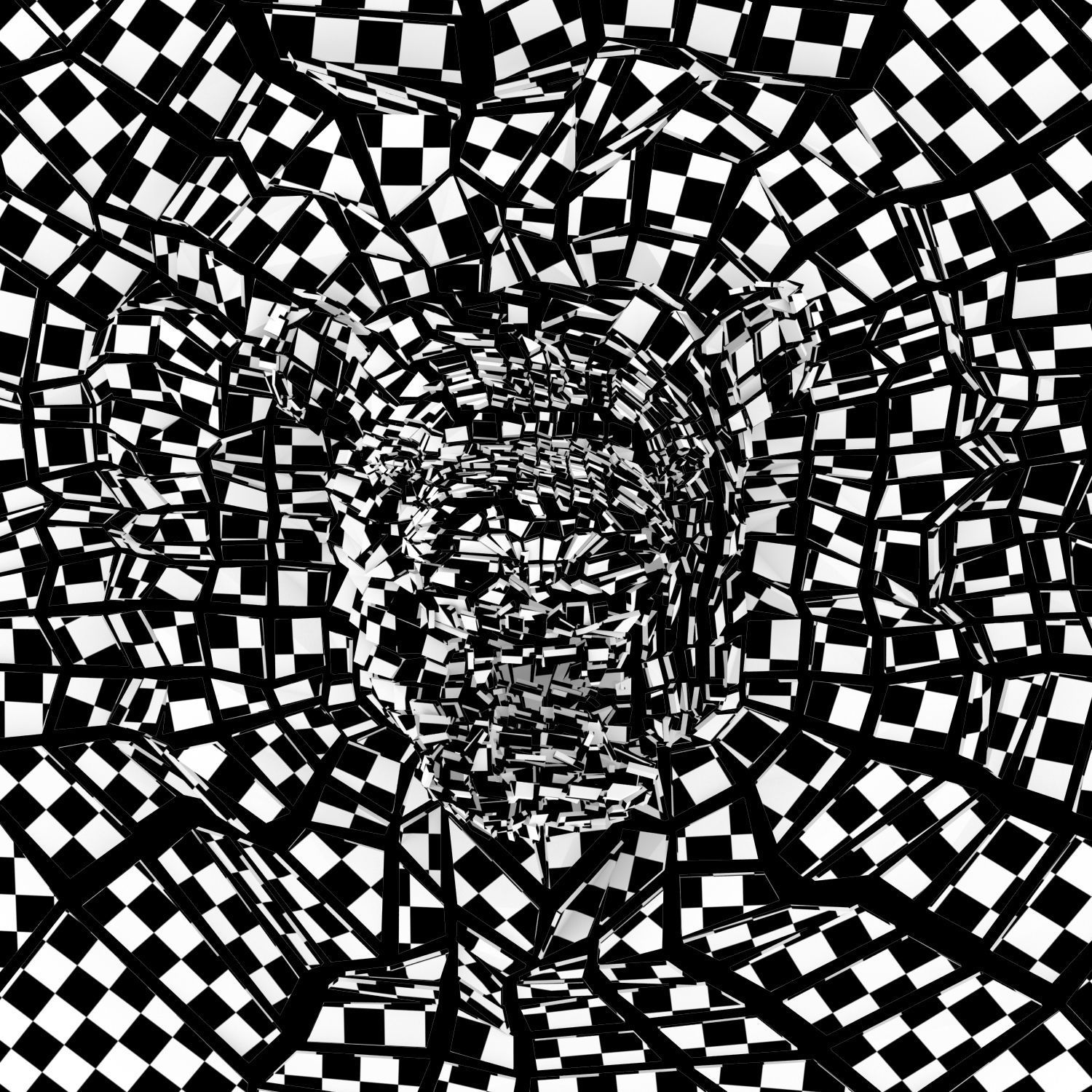 Abstract Beast Lion braked glass siluet Low-poly 3D model_5