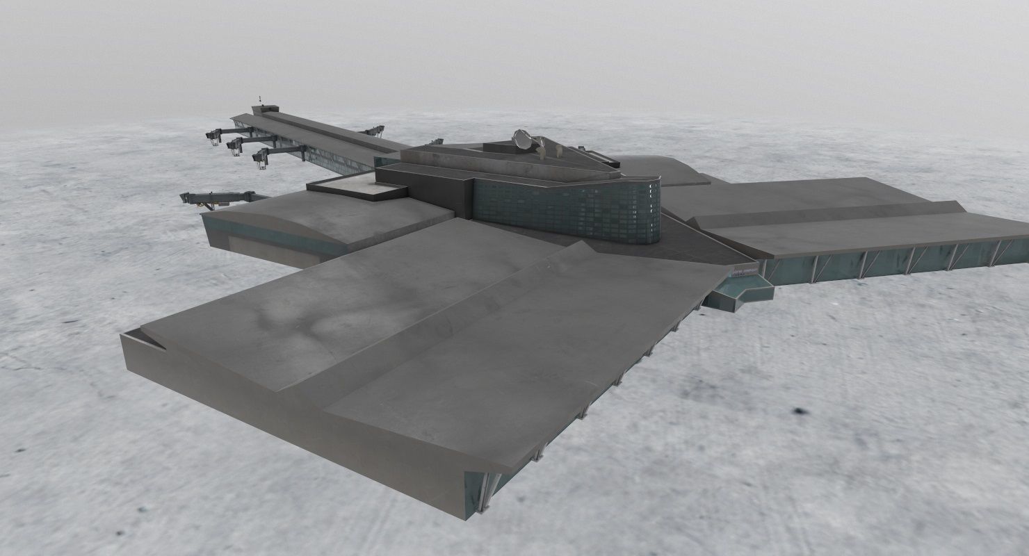 LBSF Terminal 2 Low-poly 3D model_7