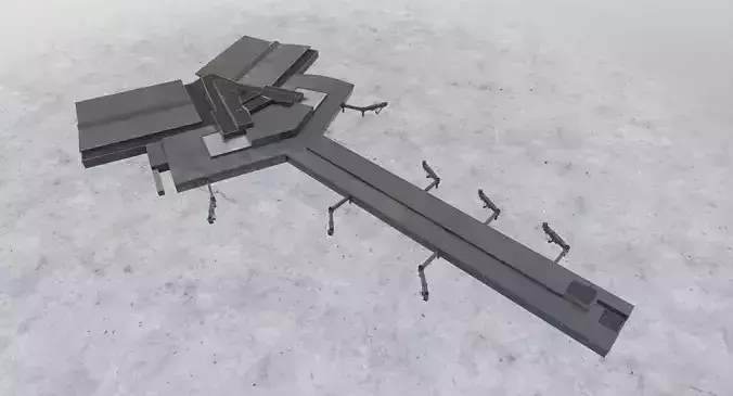 LBSF Terminal 2 Low-poly 3D model
