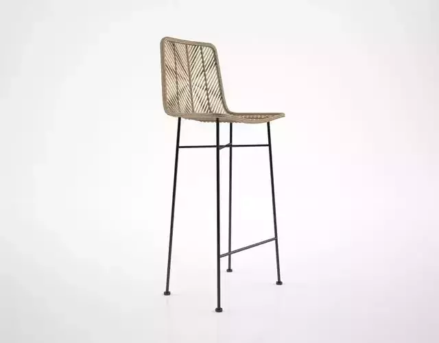 Bloomingville Natural Rattan bar stool 3D model